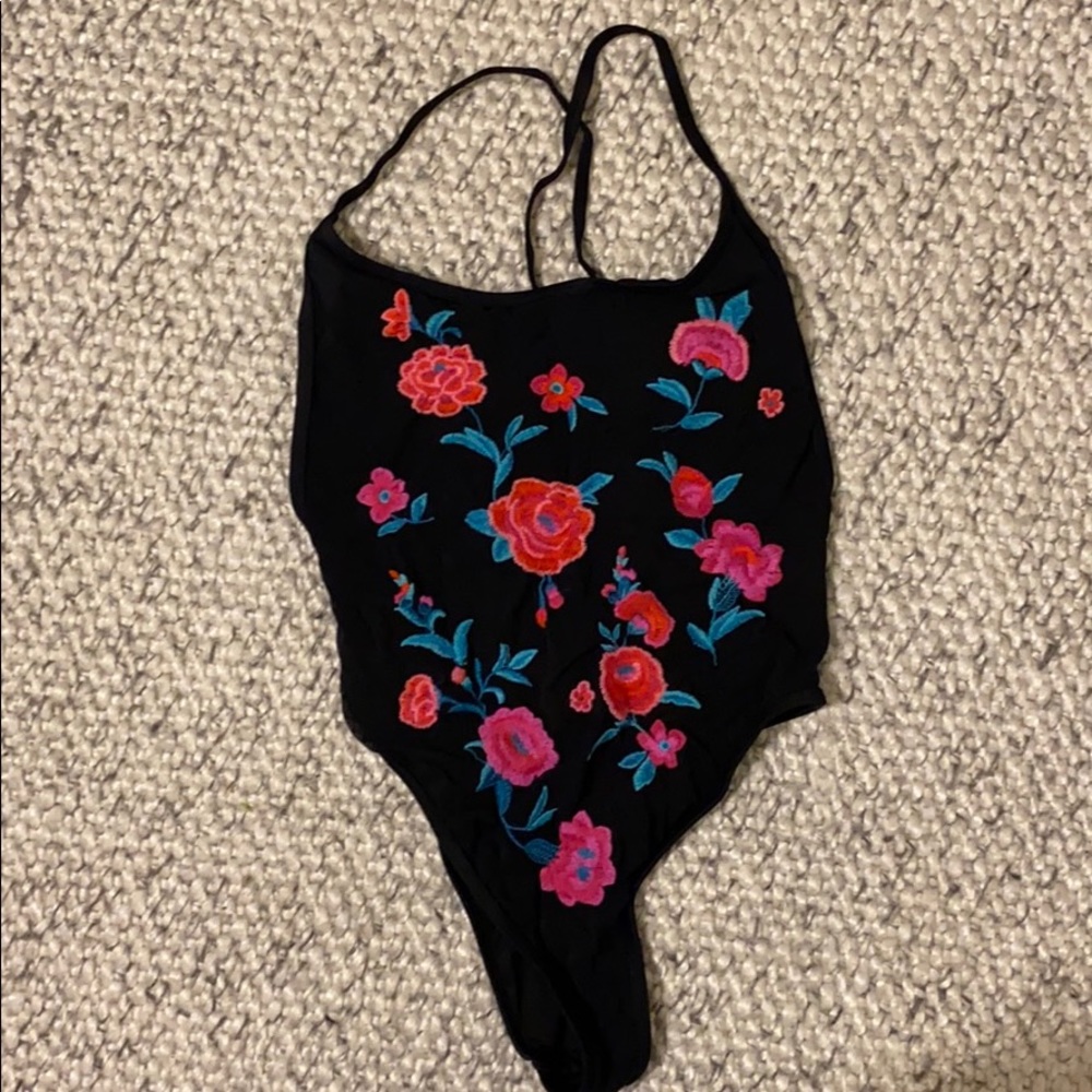 Floral one piece swim suit